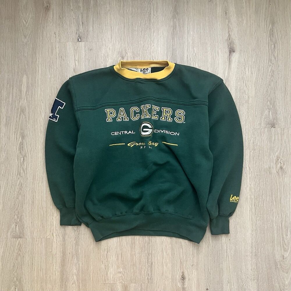 Vintage Green Bay Packers Crew Neck Sweatshirt Size M Lee Sport NFL Embroidered